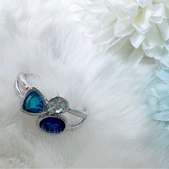 FLAW SEE DESCRIPTION Ring Size 10 Sapphire Aquamarine Topaz Sterling Silver 925 - Picture 11 of 11